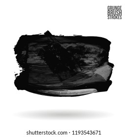 Grey  brush stroke and texture. Grunge vector abstract hand - painted element. Underline and border design.