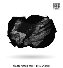 Grey  brush stroke and texture. Grunge vector abstract hand - painted element. Underline and border design.