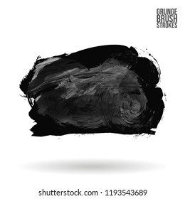 Grey  brush stroke and texture. Grunge vector abstract hand - painted element. Underline and border design.