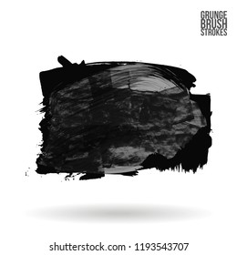 Grey  brush stroke and texture. Grunge vector abstract hand - painted element. Underline and border design.