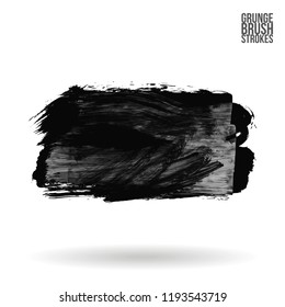 Grey  brush stroke and texture. Grunge vector abstract hand - painted element. Underline and border design.