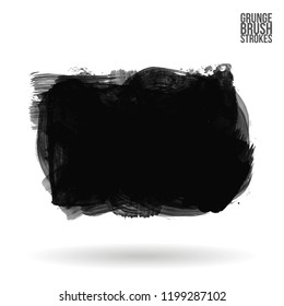 Grey  brush stroke and texture. Grunge vector abstract hand - painted element. Underline and border design.