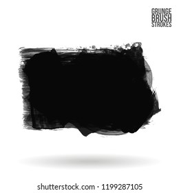 Grey  brush stroke and texture. Grunge vector abstract hand - painted element. Underline and border design.