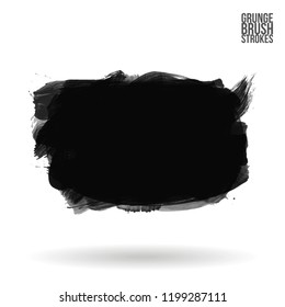 Grey  brush stroke and texture. Grunge vector abstract hand - painted element. Underline and border design.