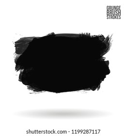 Grey  brush stroke and texture. Grunge vector abstract hand - painted element. Underline and border design.
