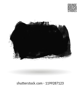 Grey  brush stroke and texture. Grunge vector abstract hand - painted element. Underline and border design.