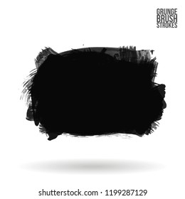 Grey  brush stroke and texture. Grunge vector abstract hand - painted element. Underline and border design.
