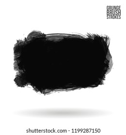 Grey  brush stroke and texture. Grunge vector abstract hand - painted element. Underline and border design.