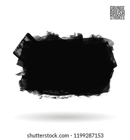 Grey  brush stroke and texture. Grunge vector abstract hand - painted element. Underline and border design.