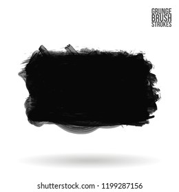 Grey  brush stroke and texture. Grunge vector abstract hand - painted element. Underline and border design.