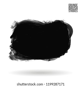 Grey  brush stroke and texture. Grunge vector abstract hand - painted element. Underline and border design.