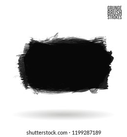 Grey  brush stroke and texture. Grunge vector abstract hand - painted element. Underline and border design.