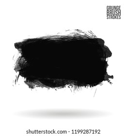 Grey  brush stroke and texture. Grunge vector abstract hand - painted element. Underline and border design.