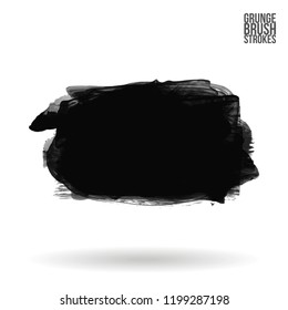 Grey  brush stroke and texture. Grunge vector abstract hand - painted element. Underline and border design.
