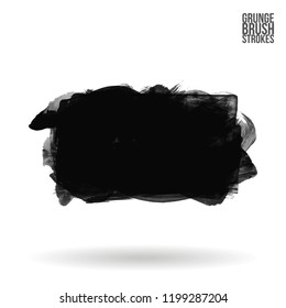 Grey  brush stroke and texture. Grunge vector abstract hand - painted element. Underline and border design.