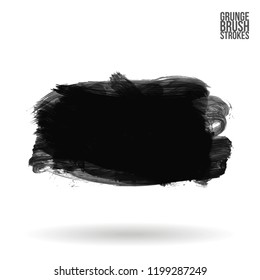 Grey  brush stroke and texture. Grunge vector abstract hand - painted element. Underline and border design.