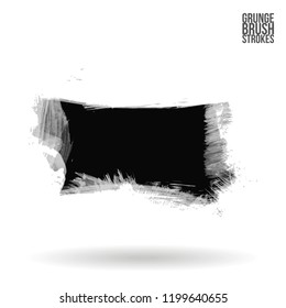 Grey brush stroke and texture. Grunge vector abstract hand - painted element. Underline and border design.