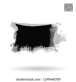 Grey brush stroke and texture. Grunge vector abstract hand - painted element. Underline and border design.
