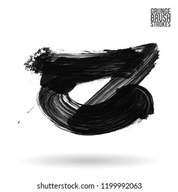 Grey brush stroke and texture. Grunge vector abstract hand - painted element. Underline and border design.