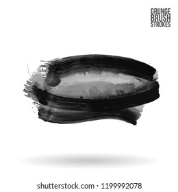 Grey brush stroke and texture. Grunge vector abstract hand - painted element. Underline and border design.