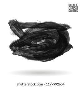 Grey brush stroke and texture. Grunge vector abstract hand - painted element. Underline and border design.
