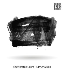Grey brush stroke and texture. Grunge vector abstract hand - painted element. Underline and border design.