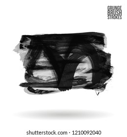 Grey brush stroke and texture. Grunge vector abstract hand - painted element. Underline and border design.