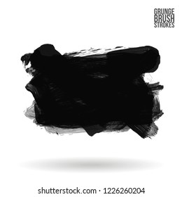 Grey brush stroke and texture. Grunge vector abstract hand - painted element. Underline and border design.