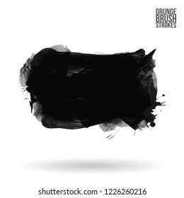 Grey brush stroke and texture. Grunge vector abstract hand - painted element. Underline and border design.
