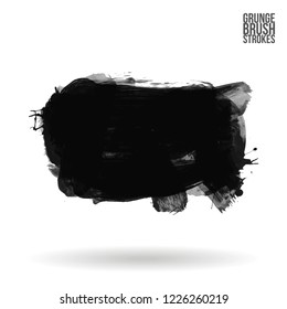 Grey brush stroke and texture. Grunge vector abstract hand - painted element. Underline and border design.