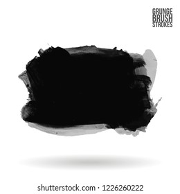 Grey brush stroke and texture. Grunge vector abstract hand - painted element. Underline and border design.
