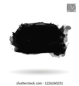 Grey brush stroke and texture. Grunge vector abstract hand - painted element. Underline and border design.