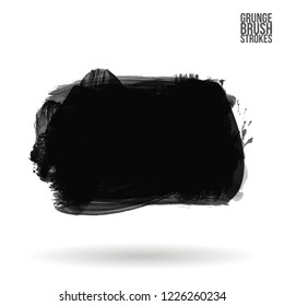 Grey brush stroke and texture. Grunge vector abstract hand - painted element. Underline and border design.