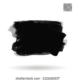 Grey brush stroke and texture. Grunge vector abstract hand - painted element. Underline and border design.