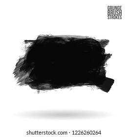 Grey brush stroke and texture. Grunge vector abstract hand - painted element. Underline and border design.