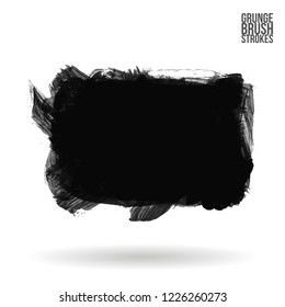 Grey brush stroke and texture. Grunge vector abstract hand - painted element. Underline and border design.