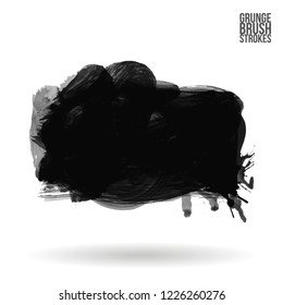 Grey brush stroke and texture. Grunge vector abstract hand - painted element. Underline and border design.