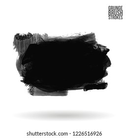Grey brush stroke and texture. Grunge vector abstract hand - painted element. Underline and border design.