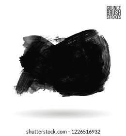 Grey brush stroke and texture. Grunge vector abstract hand - painted element. Underline and border design.