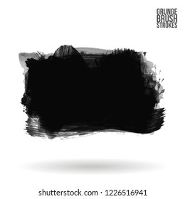 Grey brush stroke and texture. Grunge vector abstract hand - painted element. Underline and border design.