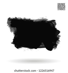 Grey brush stroke and texture. Grunge vector abstract hand - painted element. Underline and border design.