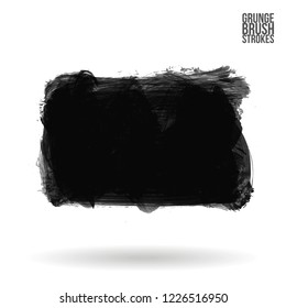 Grey brush stroke and texture. Grunge vector abstract hand - painted element. Underline and border design.