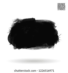 Grey brush stroke and texture. Grunge vector abstract hand - painted element. Underline and border design.