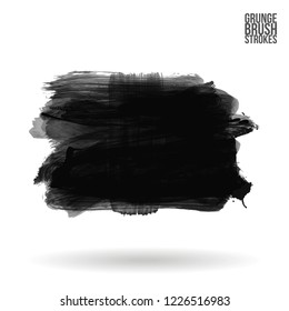 Grey brush stroke and texture. Grunge vector abstract hand - painted element. Underline and border design.