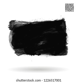 Grey brush stroke and texture. Grunge vector abstract hand - painted element. Underline and border design.