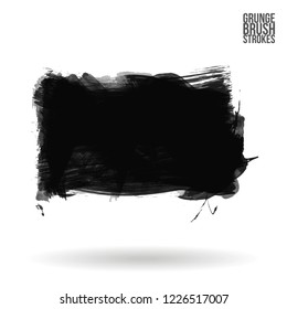Grey brush stroke and texture. Grunge vector abstract hand - painted element. Underline and border design.