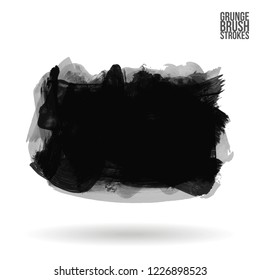 Grey  brush stroke and texture. Grunge vector abstract hand - painted element. Underline and border design.