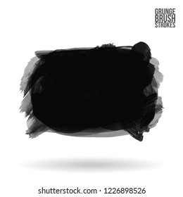 Grey  brush stroke and texture. Grunge vector abstract hand - painted element. Underline and border design.