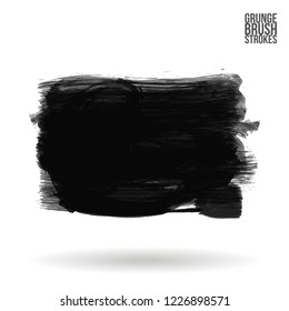 Grey  brush stroke and texture. Grunge vector abstract hand - painted element. Underline and border design.