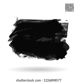 Grey  brush stroke and texture. Grunge vector abstract hand - painted element. Underline and border design.